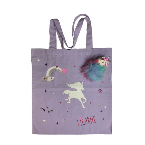 Coffret cadeau Licorne Harmonie mauve  Lili Pouce : stickers, appliques,  frises, tapis, luminaires, lampes, suspensions enfant