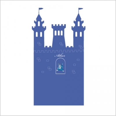 Stickers Tete De Lit Le Chateau Fort Personnalisable Bleu Roi Lili Pouce Stickers Appliques Frises Tapis Luminaires Lampes Suspensions Enfant