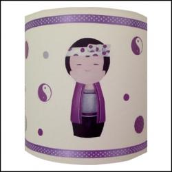 Applique Sissi Kokeshi Garcon Violet Lili Pouce Stickers Appliques Frises Tapis Luminaires Lampes Suspensions Enfant