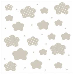 Papier Peint Nuages Beiges Fond Blanc Lili Pouce Stickers Appliques Frises Tapis Luminaires Lampes Suspensions Enfant